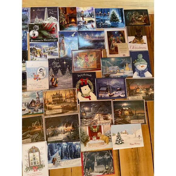 Lot of 44 Christmas Holiday Greeting Cards with Envelopes. Some Vintage. - Picture 3 of 5
